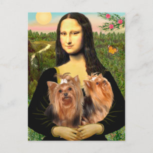 Yorkshire Terriers (zwei) - Mona Lisa Postkarte