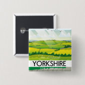 Yorkshire Travel Poster Riesenkaffee Tasse Magnet Button (Vorne & Hinten)