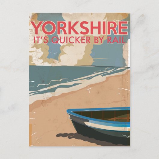 Yorkshire Vintag Railtravel Poster Postkarte (Vorderseite)
