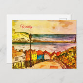 Yorkshire Whitby 199 Steps Original Art Postcard Postkarte (Vorne/Hinten)