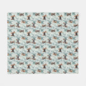 Yorkshireterer Botanical All over pattern Niedlich Fleecedecke (Vorderseite (Horizontal))