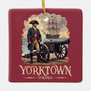 Yorktown Virginia Colonial Soldier Vintag Keramikornament