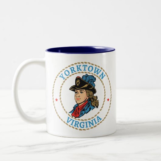 Yorktown Virginia Colonial Zweifarbige Tasse (Links)
