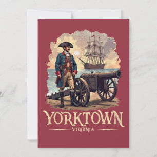 Yorktown Virginia Kolonialsoldat Vintage Einladung
