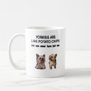 Yorky Tasse 2 Yorkies sind wie Potato Chips (2yv1)