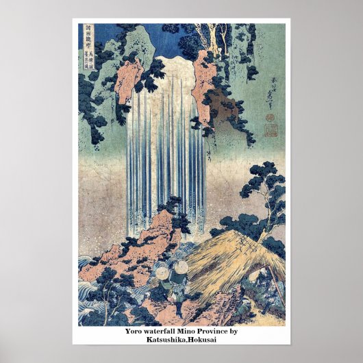 Yoro Wasserfall Mino Province by Katsushika, Hokus Poster (Vorne)