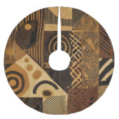 Yoruba African designs in earth tones Polyester Weihnachtsbaumdecke (Vorderseite)
