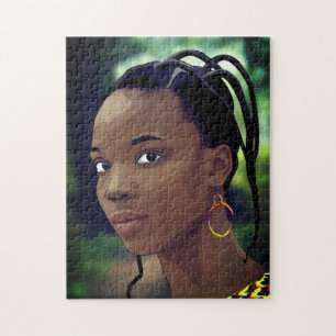 Yoruba Lady mit traditioneller Frisur Puzzle