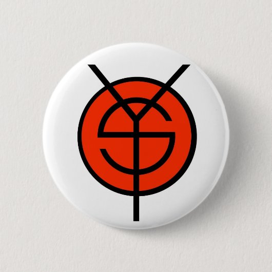 YOS Weißknopf Button (Vorderseite)