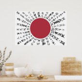 yosegaki hinomaru Japanische viel Glück-Flagge Poster (Küche)