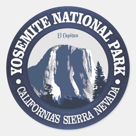 Yosemite 2 runder aufkleber (Vorderseite)