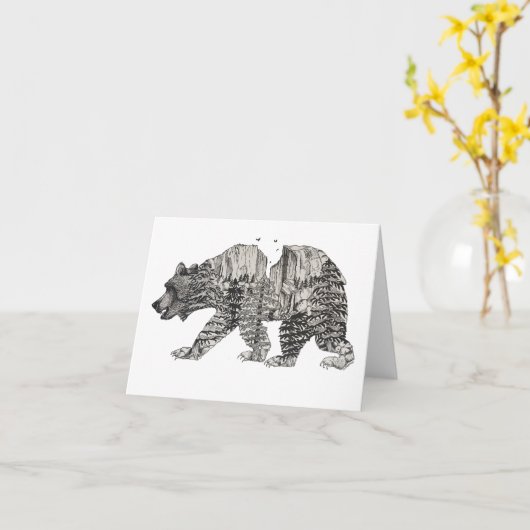 Yosemite Bear Karte (Gelbe Blume)