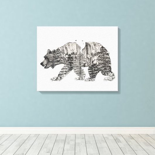 Yosemite Bear Leinwanddruck (Insitu (Holzboden))