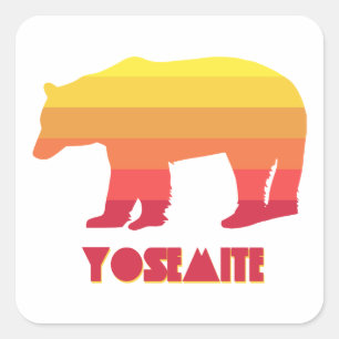 Yosemite Bear Quadratischer Aufkleber