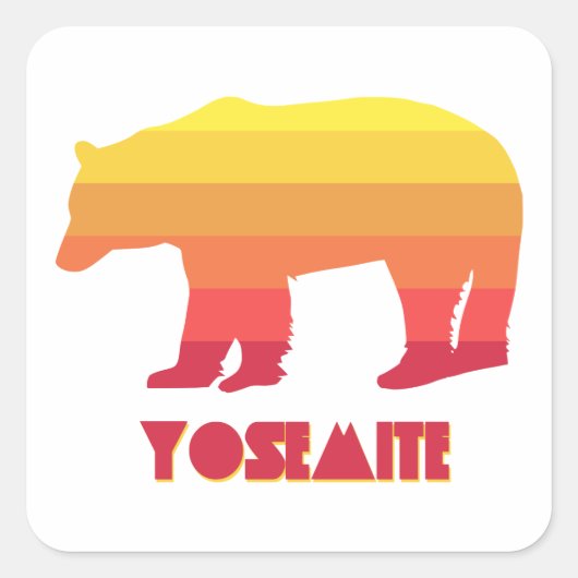 Yosemite Bear Quadratischer Aufkleber (Vorderseite)