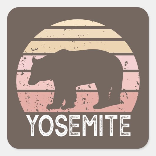 Yosemite Bear Quadratischer Aufkleber (Vorderseite)