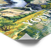 Yosemite Brautschleierfall Farbiger Van Gogh Vinta Poster (Ecke)