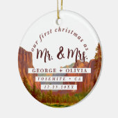Yosemite California - Die erste Weihnachtsfeier Keramik Ornament (Links)