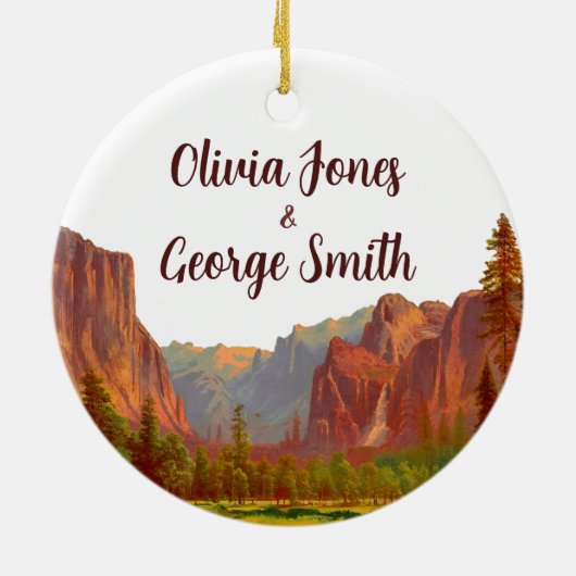 Yosemite California - Die erste Weihnachtsfeier Keramik Ornament (Hinten)