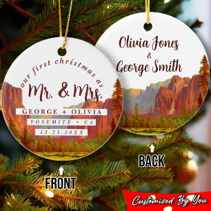 Yosemite California - Die erste Weihnachtsfeier Keramik Ornament