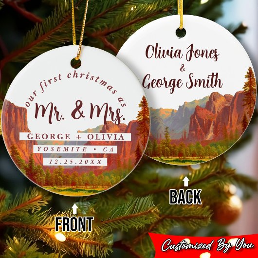 Yosemite California - Die erste Weihnachtsfeier Keramik Ornament