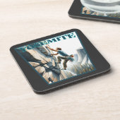 Yosemite California Rock Climbing Getränkeuntersetzer (Linke Seite)