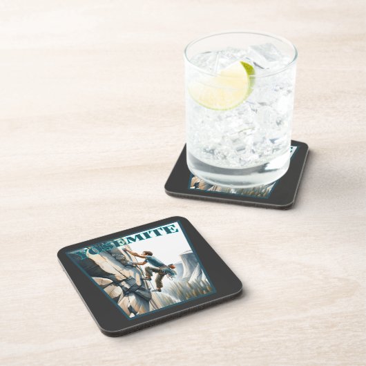 Yosemite California Rock Climbing Getränkeuntersetzer (Rechte Seite)