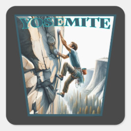 Yosemite California Rock Climbing Quadratischer Aufkleber