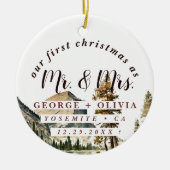 Yosemite California Unsere erste Weihnachtsfarbe Keramik Ornament (Vorne)