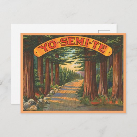 Yosemite California Vintage Szene Postkarte (Vorne/Hinten)