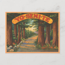 Yosemite California Vintage Szene Postkarte