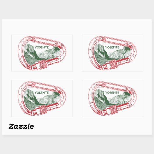 Yosemite Climbing Carabiner Rechteckiger Aufkleber (Blatt)