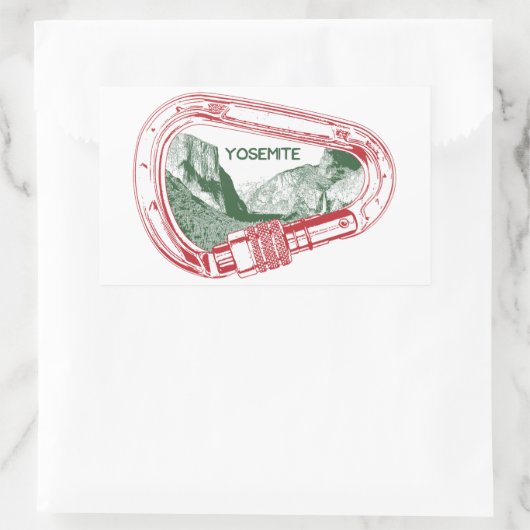 Yosemite Climbing Carabiner Rechteckiger Aufkleber (Tasche)