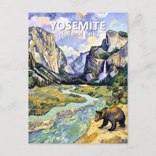 Yosemite El Capitan Bären Tunnelblick Van Gogh Kun Postkarte