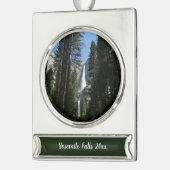 Yosemite Falls and Woods Landscape Fotografy Banner-Ornament Silber (Links)