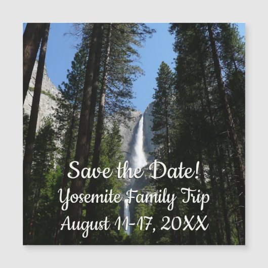 Yosemite Falls and Woods Landscape Fotografy Magnetkarte (Vorderseite)