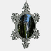 Yosemite Falls and Woods Landscape Fotografy Schneeflocken Zinn-Ornament (Links)