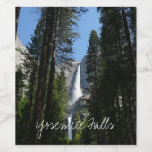 Yosemite Falls and Woods Landscape Fotografy Weinetikett (Einzelnes Label)