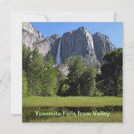 Yosemite Falls aus dem Tal in Kalifornien Einladung