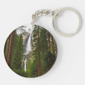 Yosemite Falls durch den Wald Schlüsselanhänger (Rückseite)
