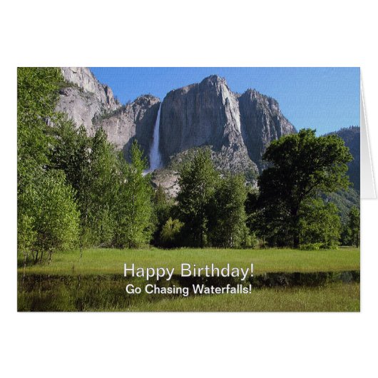 Yosemite Falls from Valley in California Card (Vorderseite (Horizontal))