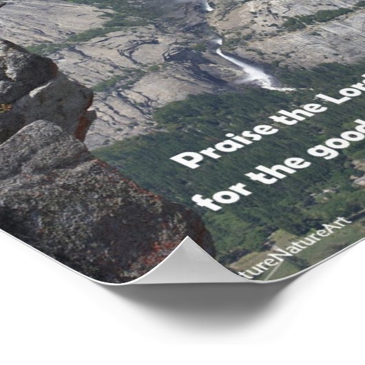 Yosemite Falls, Glacier Point, Deuteronomie 8 Poster (Ecke)