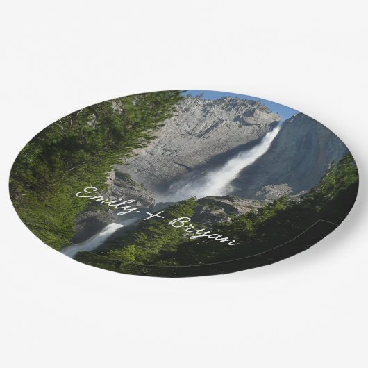 Yosemite Falls II aus dem Yosemite Nationalpark Pappteller (Schrägansicht)