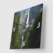 Yosemite Falls II aus dem Yosemite Nationalpark Quadratische Wanduhr (Winkel)