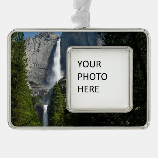 Yosemite Falls II aus dem Yosemite Nationalpark Rahmen-Ornament Silber (Vorderseite)