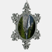 Yosemite Falls II aus dem Yosemite Nationalpark Schneeflocken Zinn-Ornament (Links)