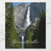 Yosemite Falls II aus dem Yosemite Nationalpark Weinetikett (Einzelnes Label)