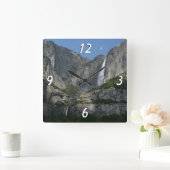 Yosemite Falls III aus dem Yosemite Nationalpark Quadratische Wanduhr (Zuhause)