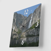 Yosemite Falls III aus dem Yosemite Nationalpark Quadratische Wanduhr (Winkel)
