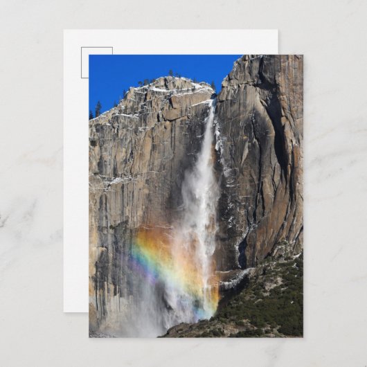 Yosemite Falls mit Rainbow Postkarte (Vorne/Hinten)